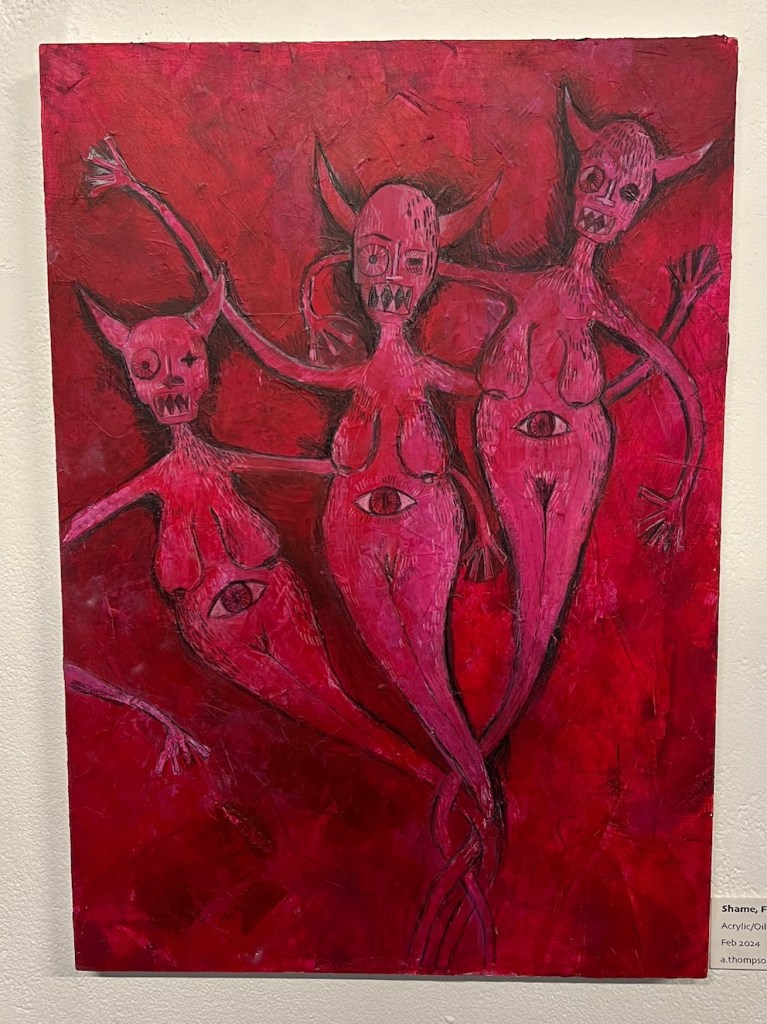 Shame, Guilt & Fear - Acrylic on wooden board A3